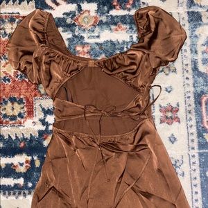 Brown Cut out dress